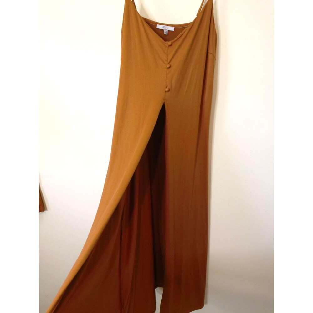 Women's Rust Brown 2 Piece Set Long Slit Cami Top & Shorts Lounge Resort Size XL - Picture 4 of 12